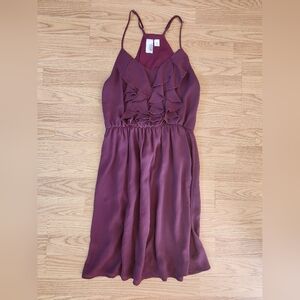 Elegant Burgundy Ruffle Dress
